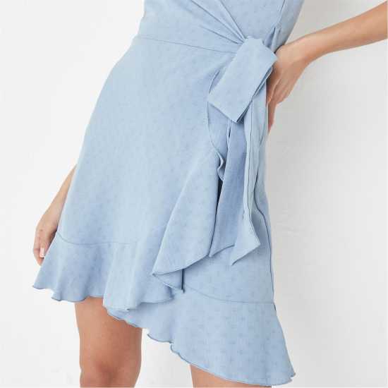 Рокля С Презрамки Textured Frill Wrap Cami Dress  Дамски поли и рокли