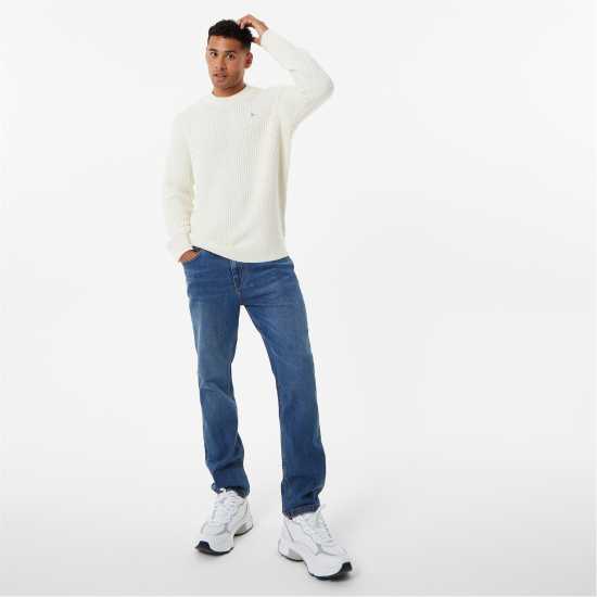 Jack Wills Baby Cable Texture Sweater Cream Мъжки пуловери и жилетки