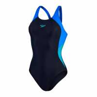 Speedo Colourblock Splice Muscleback Swimsuit Womens  