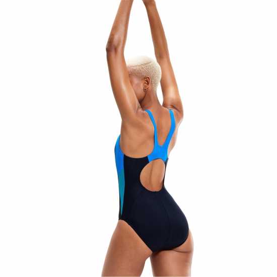 Speedo Colourblock Splice Muscleback Swimsuit Womens  