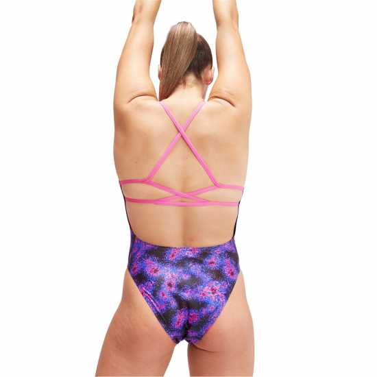 Speedo Club Training Placement Digital Lattice-Back Swimsuit  Дамски бански