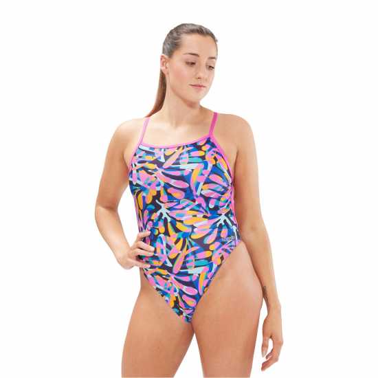 Дамски бански Speedo Club Training Placement Digital V-Back Swimsuit Speedo Club Training Placement Digital V-Back Swimsuit Дамски бански