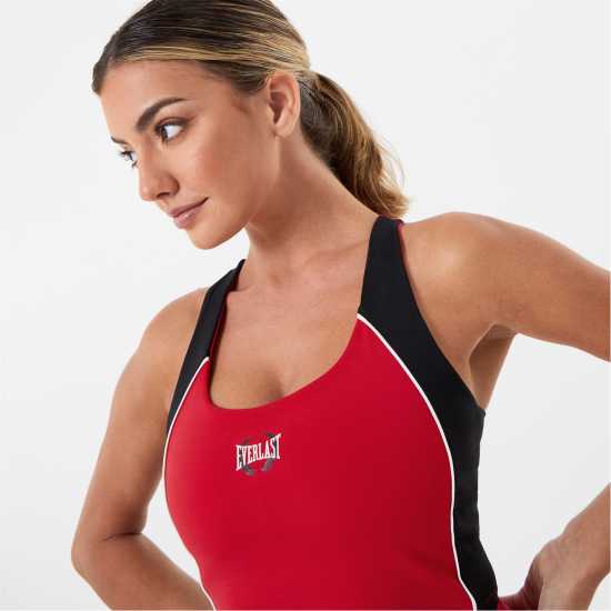 Everlast Longline Panel Sports Bra Red Спортни сутиени