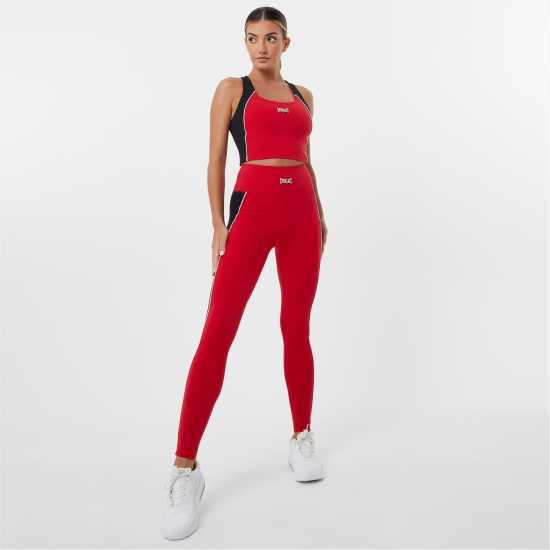 Everlast Longline Panel Sports Bra Red Спортни сутиени