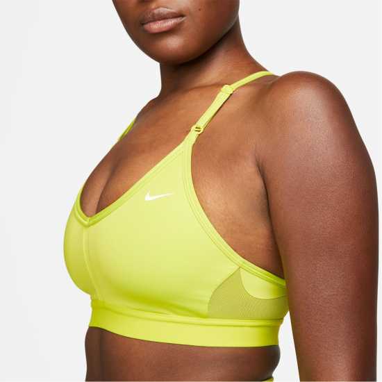 Nike Indy Women's Light-Support Logo Sports Bra Atomic Green Спортни сутиени