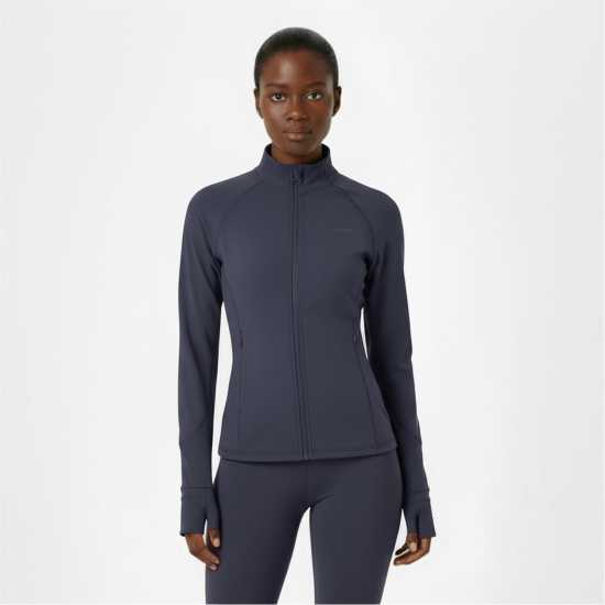 Usa Pro Women's Core Fitness Long Sleeve Slim Fit Performance Training Jacket Navy Usa Pro Women's Core Fitness Long Sleeve Slim Fit Performance Training Jacket Navy