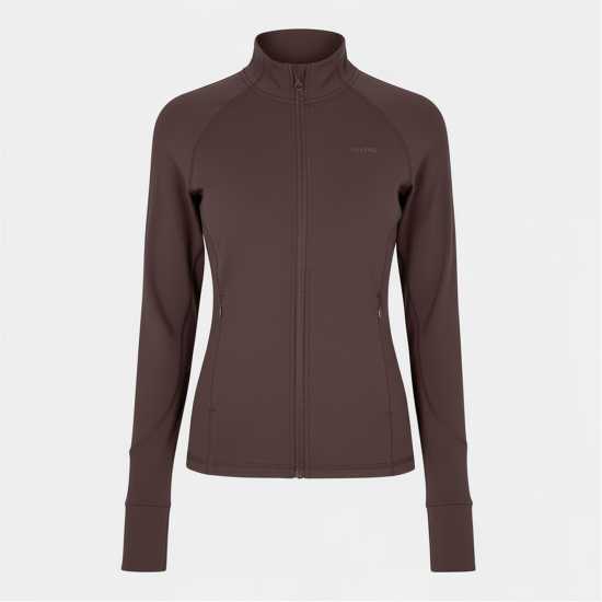 Usa Pro Women's Core Fitness Long Sleeve Slim Fit Performance Training Jacket Espresso Usa Pro Women's Core Fitness Long Sleeve Slim Fit Performance Training Jacket Espresso