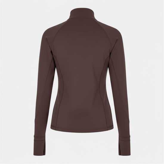 Usa Pro Women's Core Fitness Long Sleeve Slim Fit Performance Training Jacket Espresso Usa Pro Women's Core Fitness Long Sleeve Slim Fit Performance Training Jacket Espresso