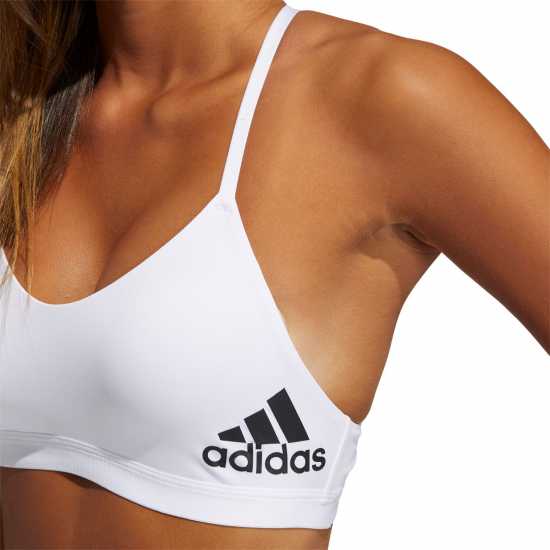 Adidas Me Light Support Training Bra Womens White/Black Спортни сутиени