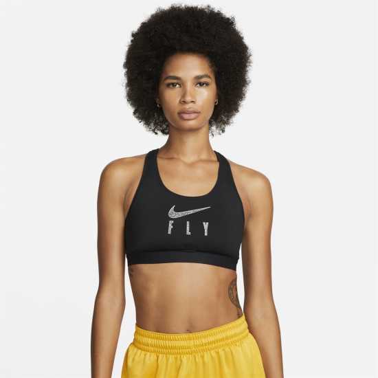 Nike Swoosh Fly High-Support Non-Padded Mesh-Back Sports Bra Nike Swoosh Fly High-Support Non-Padded Mesh-Back Sports Bra