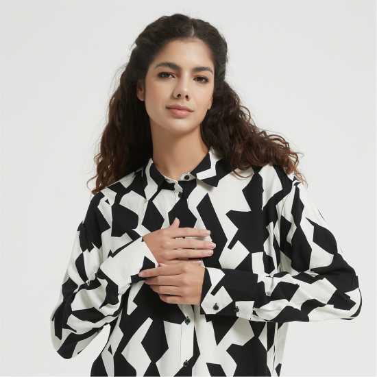 Тениска Be You Mono Print Shirt  Дамски ризи и тениски