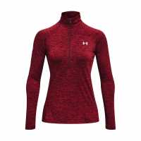 Under Armour Technical Half Zip Top Womens ChestnutRed Дамски суичъри и блузи с качулки