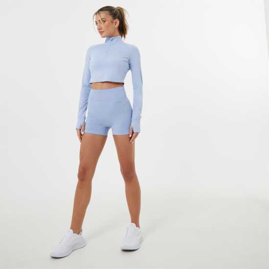 Usa Pro Seamless 3 Inch Shorts Brunera Blue Дамски клинове за фитнес