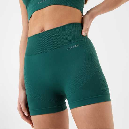 Usa Pro Seamless 3 Inch Shorts Forest Green Дамски клинове за фитнес
