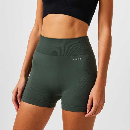 Дамски клинове за фитнес Usa Pro Дамски Шорти Seamless 3 Inch Shorts Womens Хаки Usa Pro Дамски Шорти Seamless 3 Inch Shorts Womens Хаки Дамски клинове за фитнес