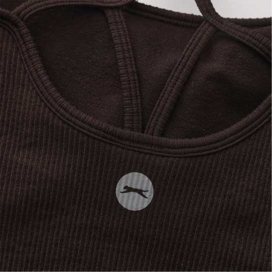 Slazenger Bra Tank Womens Тибетско/Шоколадово Спортни сутиени