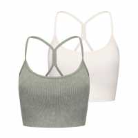 Slazenger Bra Tank Womens Зелено/Захар Спортни сутиени