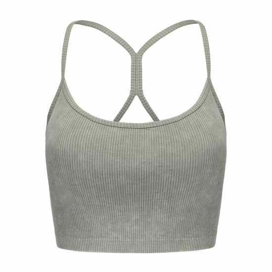 Slazenger Bra Tank Womens Зелено/Захар Спортни сутиени