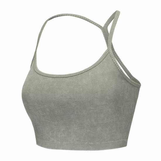 Slazenger Bra Tank Womens Зелено/Захар Спортни сутиени