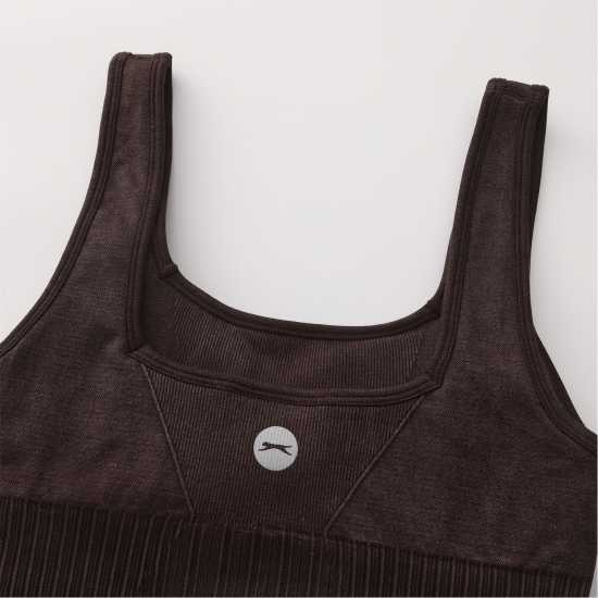 Slazenger Square Neck Bra Womens Шоколад/Захар Спортни сутиени
