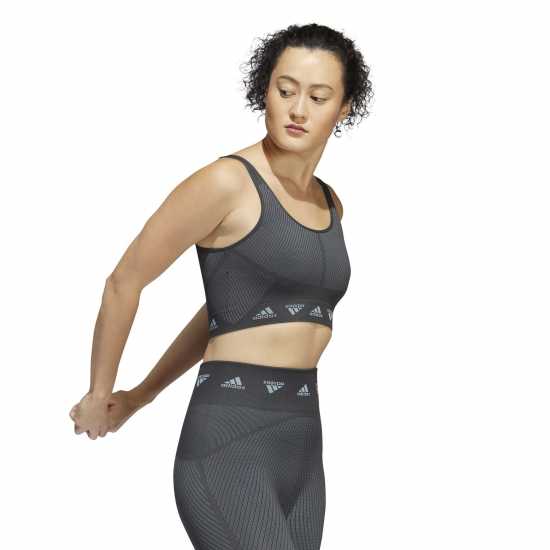 Adidas Light Support Aeroknit Bra Womens Grey/Carbon Спортни сутиени