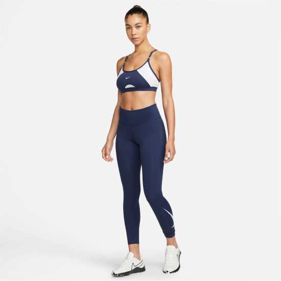 Nike Dri-FIT Indy Women's Light-Support 2-Piece Pad Logo Sports Bra Blue/Grey Спортни сутиени