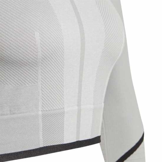 Adidas Women's Cropped Long-Sleeve Performance Gym Top Мгх Солидно Сиво 