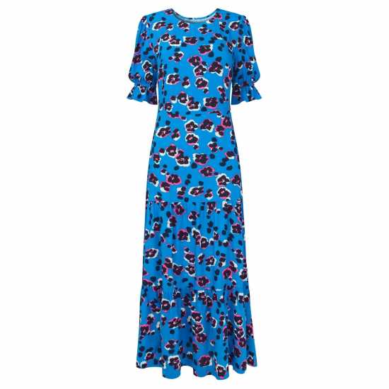 Br Animal Blue Dress Ld42  Дамски поли и рокли