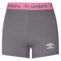 Umbro Дамски Шорти Performance Shorts Womens Сиво/Розово Дамски клинове за фитнес