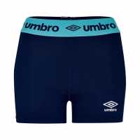 Umbro Дамски Шорти Performance Shorts Womens Морска синьо/Циан Дамски клинове за фитнес