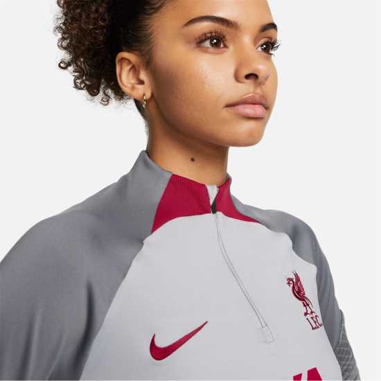 Nike Liverpool Drill Top Womens Wolf Grey/Red - Дамски горнища с цип