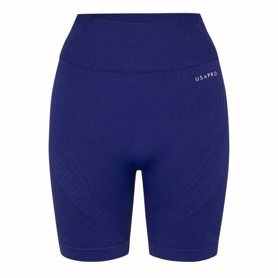 Sale Usa Pro Seamless Longline Cycling Shorts Морска синьо Дамски клинове за фитнес