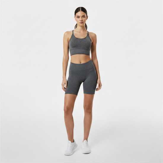 Usa Pro Дамски Шорти Seamless Longline Cycling Shorts Womens Charcoal 