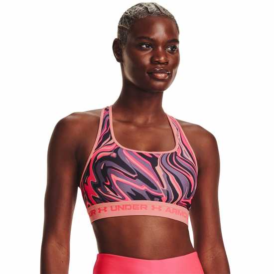 Спортни сутиени Under Armour Mid Print Pink Under Armour Mid Print Pink Спортни сутиени