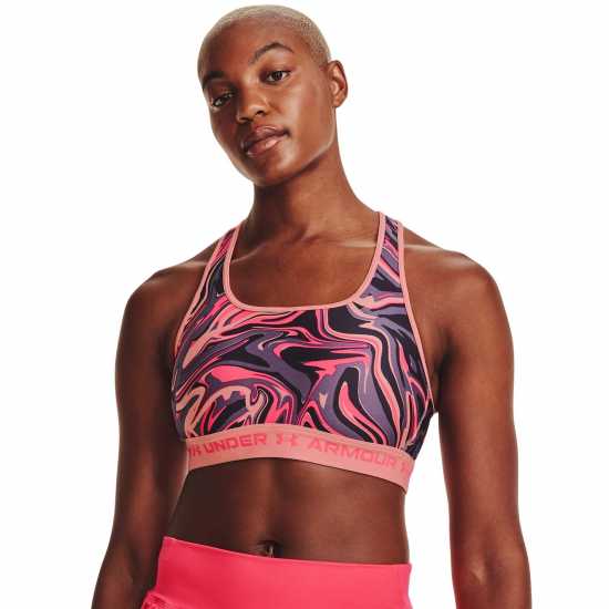 Спортни сутиени Under Armour Mid Print Pink Under Armour Mid Print Pink Спортни сутиени