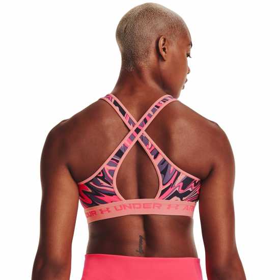 Спортни сутиени Under Armour Mid Print Pink Under Armour Mid Print Pink Спортни сутиени