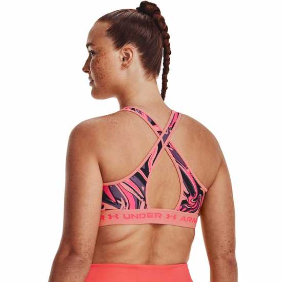 Спортни сутиени Under Armour Mid Print Pink Under Armour Mid Print Pink Спортни сутиени