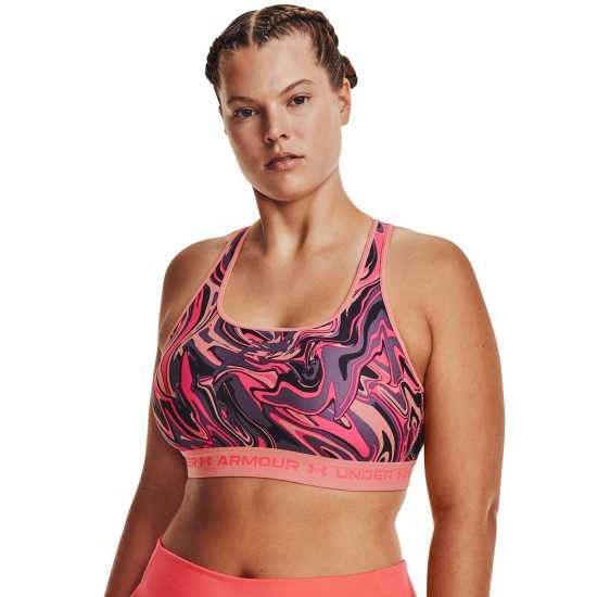 Спортни сутиени Under Armour Mid Print Pink Under Armour Mid Print Pink Спортни сутиени