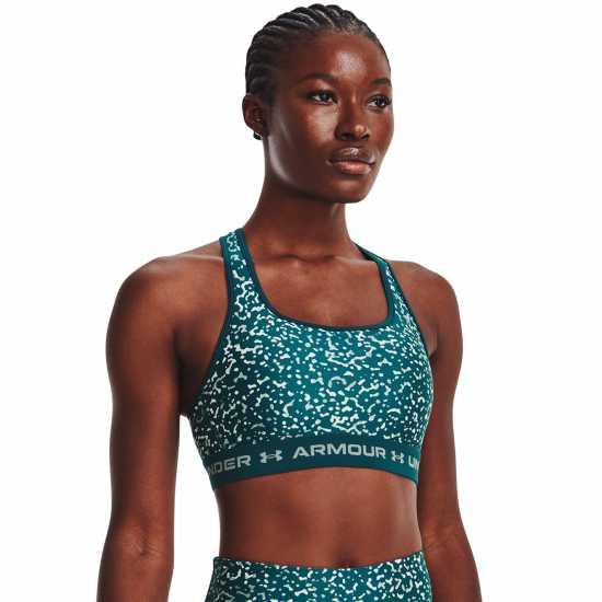 Under Armour Mid Print Green Спортни сутиени