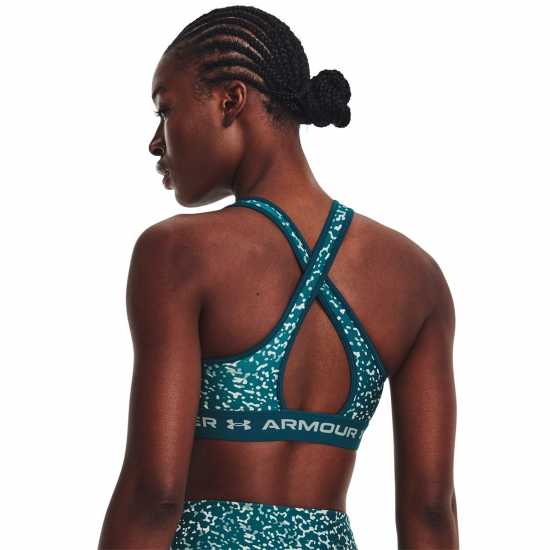 Under Armour Mid Print Green Спортни сутиени