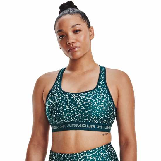 Under Armour Mid Print Green Спортни сутиени