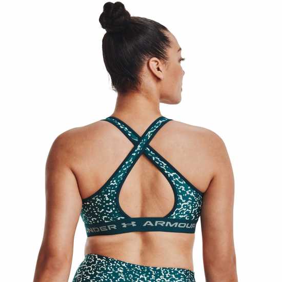 Under Armour Mid Print Green Спортни сутиени