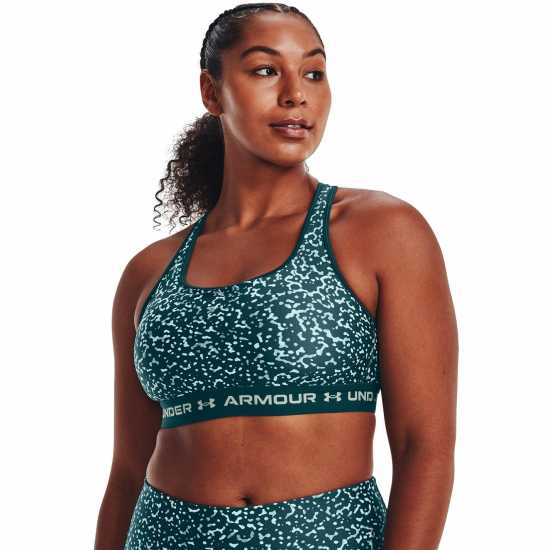 Under Armour Mid Print Green Спортни сутиени