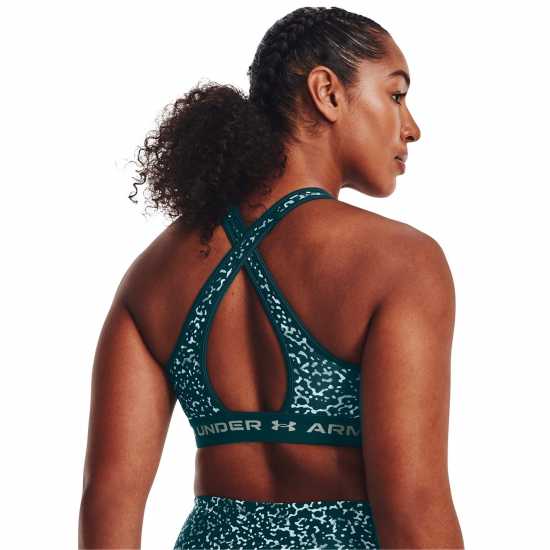Under Armour Mid Print Green Спортни сутиени