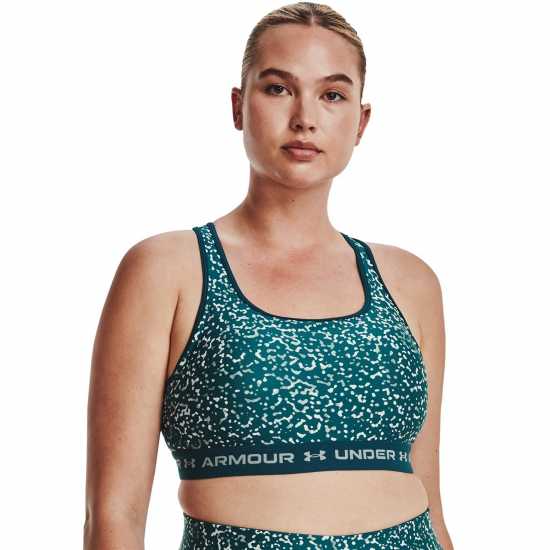 Under Armour Mid Print Green Спортни сутиени
