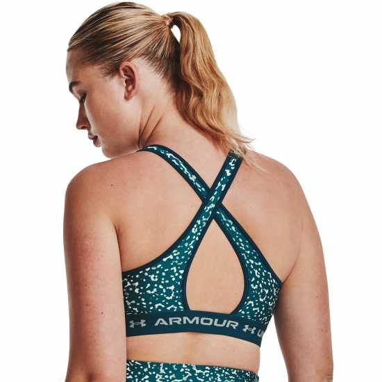 Under Armour Mid Print Green Спортни сутиени