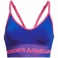 Sale Under Armour Seamless Low Impact Longline Sports Bra Blue Спортни сутиени