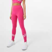 Jack Wills Active Stripe High Waisted Leggings Bright Pink Дамски клинове за фитнес