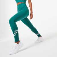 Jack Wills Active Stripe High Waisted Leggings Forest Green Дамски клинове за фитнес