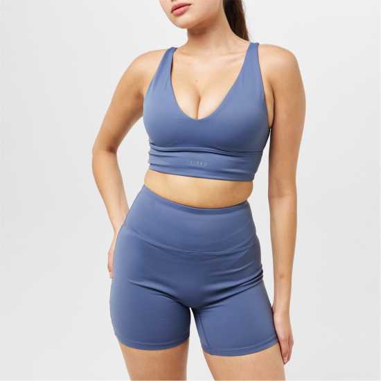 Usa Pro Pro Medium Impact V Neck Bra Womens Буря Спортни сутиени